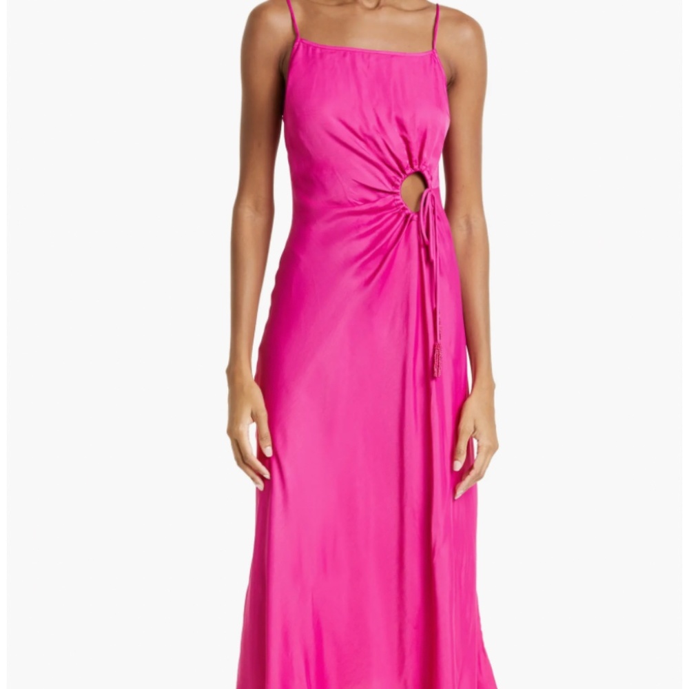 NWT Pink FARM Rio midi slipdress Size S